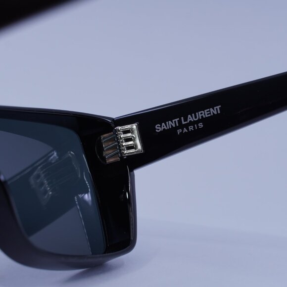 Saint Laurent SL 757 001 Sunglasses Black Square Frame, Dark Grey Lenses - Picture 8 of 10